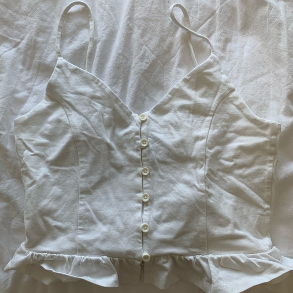 F21 WHITE CROP TOP - Picture 1 of 3